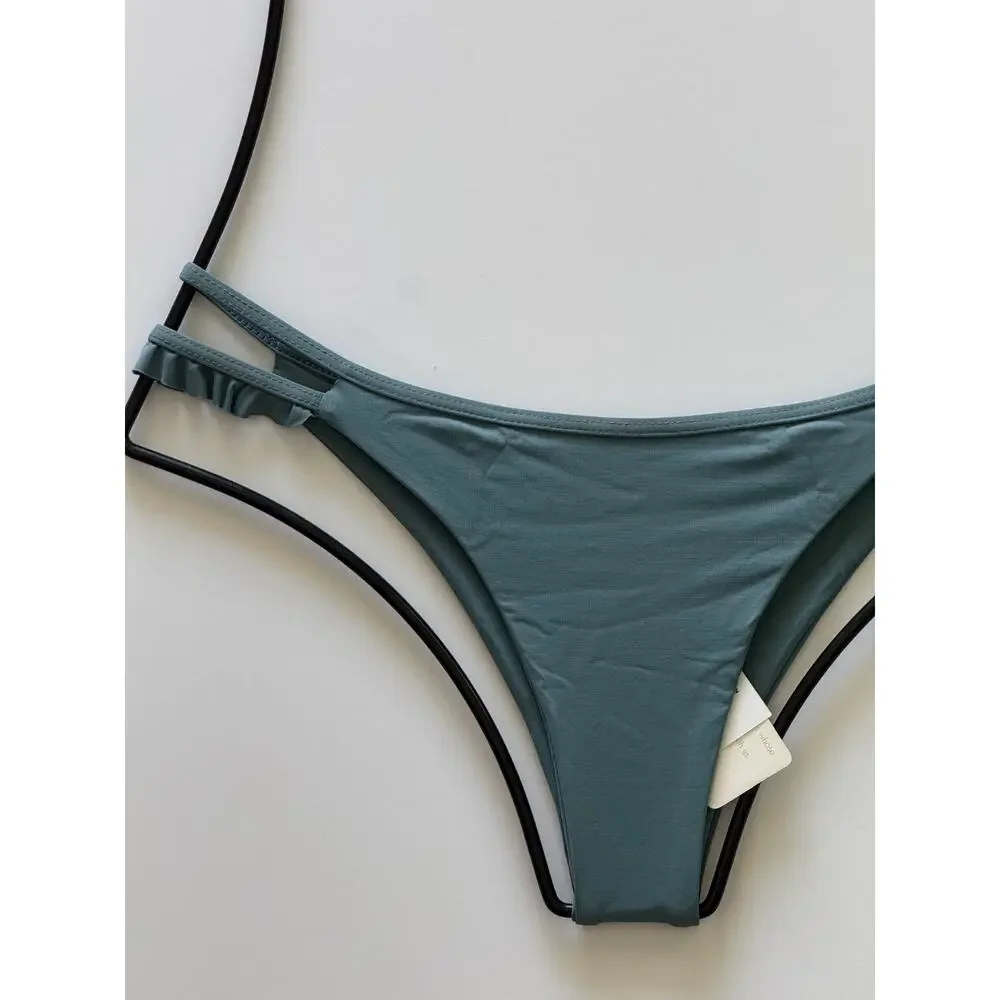 L*Space Swim Zephyr Bitsy Bikini Bottom – Strappy Swimwear - Slated Glass - M